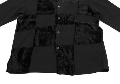COMME des GARCONS Velour Block Check Cardigan Black Size M