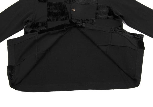 COMME des GARCONS Velour Block Check Cardigan Black Size M