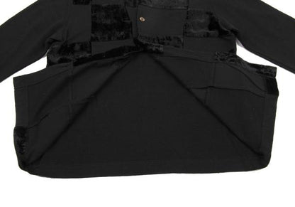 COMME des GARCONS Velour Block Check Cardigan Black Size M