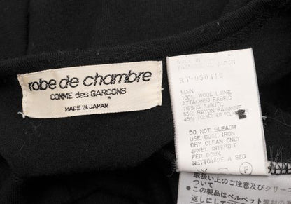COMME des GARCONS Velour Block Check Cardigan Black Size M