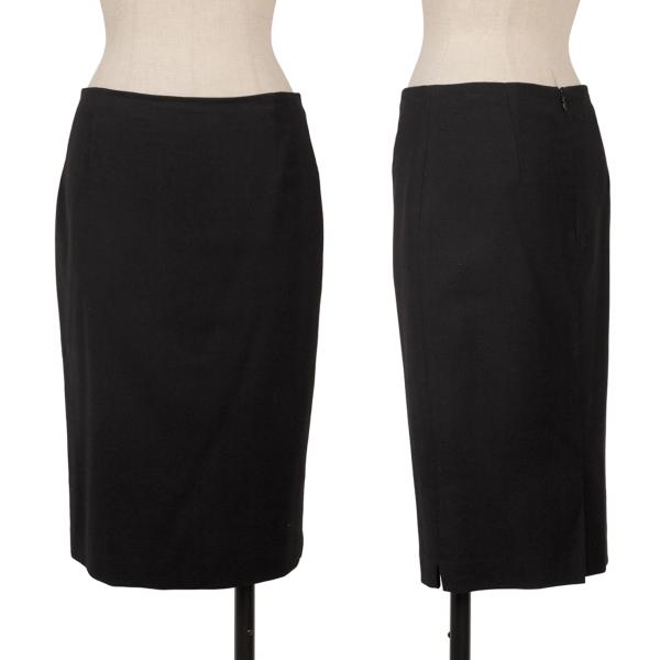JIL SANDER Black Cashmere Blend Pencil Midi Skirt Size 36