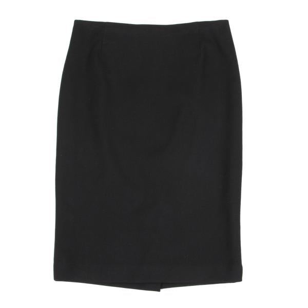 JIL SANDER Black Cashmere Blend Pencil Midi Skirt Size 36