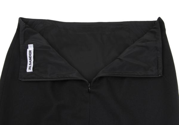 JIL SANDER Black Cashmere Blend Pencil Midi Skirt Size 36