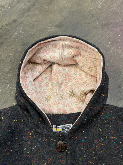 YOUTH BATH Gray Hooded Button Up Shirt Size S