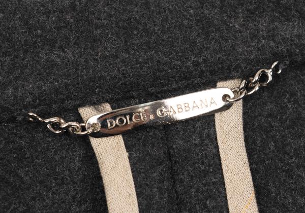 DOLCE&GABBANA Wool Blend Patch Jacket Charcoal Size 48