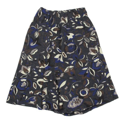 Plantation Wool Knit Floral Print Skirt Blue Size M