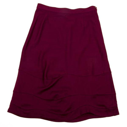ISSEY MIYAKE HaaT Wool Hem Curve Panel Red Purple Skirt Size M