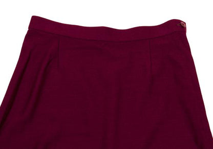 ISSEY MIYAKE HaaT Wool Hem Curve Panel Red Purple Skirt Size M