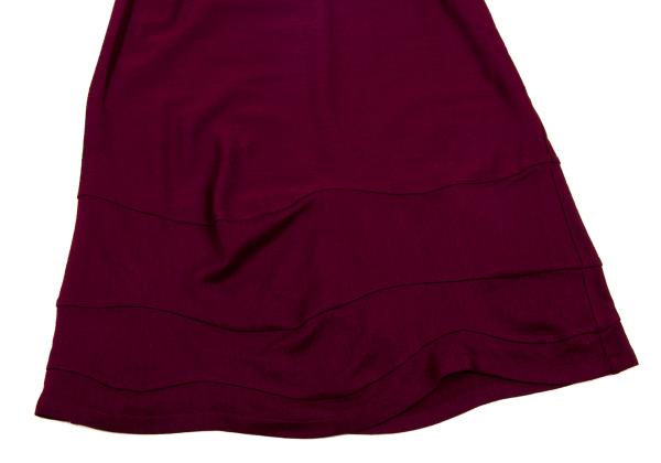 ISSEY MIYAKE HaaT Wool Hem Curve Panel Red Purple Skirt Size M