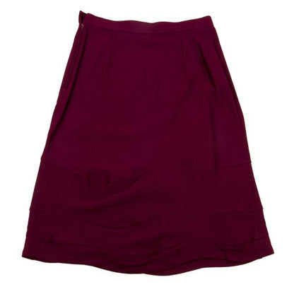 ISSEY MIYAKE HaaT Wool Hem Curve Panel Red Purple Skirt Size M