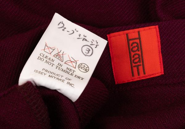 ISSEY MIYAKE HaaT Wool Hem Curve Panel Red Purple Skirt Size M