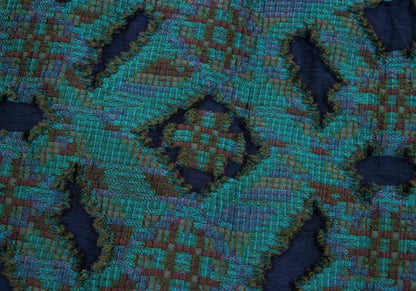 ISSEY MIYAKE HaaT Openwork Jacquard Wrap Skirt Green Size M