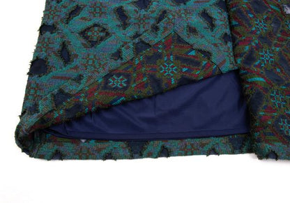 ISSEY MIYAKE HaaT Openwork Jacquard Wrap Skirt Green Size M