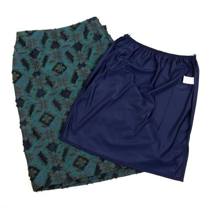 ISSEY MIYAKE HaaT Openwork Jacquard Wrap Skirt Green Size M