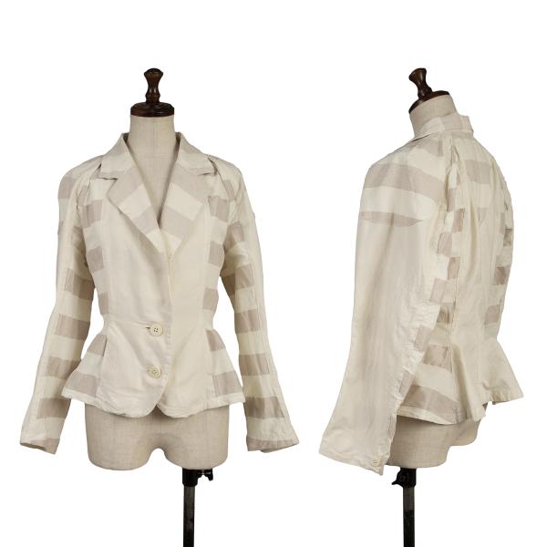 ISSEY MIYAKE FETE A-POC INSIDE Side Jacket Off-Beige Size 2