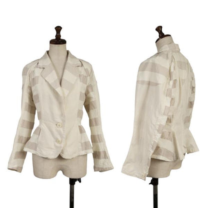 ISSEY MIYAKE FETE A-POC INSIDE Side Jacket Off-Beige Size 2