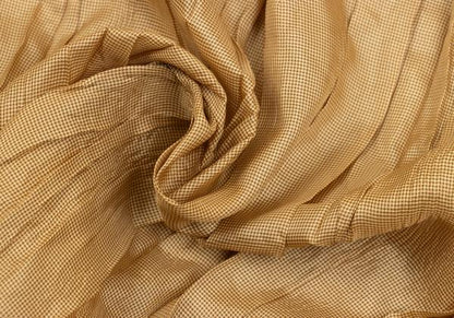 PLEATS PLEASE Micro Check Pleated Button Up Beige Shirt Size 3
