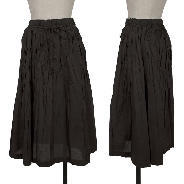 PLEATS PLEASE Poly-Cotton Wrinkled Pleat Skirt Brown Size 2