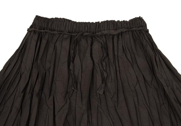 PLEATS PLEASE Poly-Cotton Wrinkled Pleat Skirt Brown Size 2