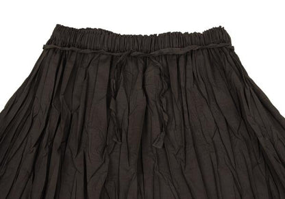 PLEATS PLEASE Poly-Cotton Wrinkled Pleat Skirt Brown Size 2