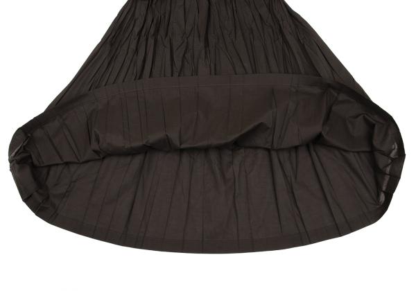 PLEATS PLEASE Poly-Cotton Wrinkled Pleat Skirt Brown Size 2