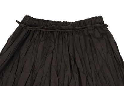 PLEATS PLEASE Poly-Cotton Wrinkled Pleat Skirt Brown Size 2