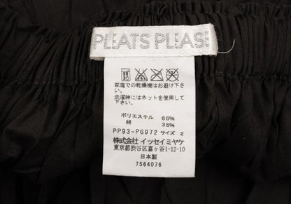 PLEATS PLEASE Poly-Cotton Wrinkled Pleat Skirt Brown Size 2