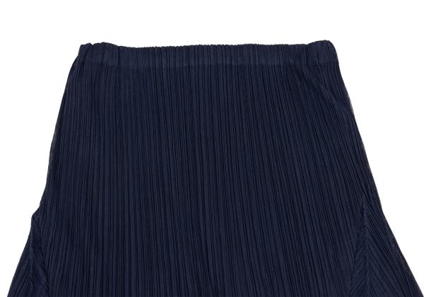 PLEATS PLEASE Mesh Pleated Layered Skirt Navy Size 2