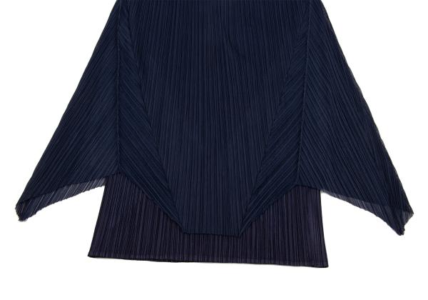 PLEATS PLEASE Mesh Pleated Layered Skirt Navy Size 2