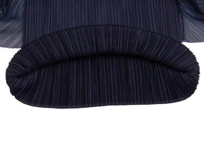 PLEATS PLEASE Mesh Pleated Layered Skirt Navy Size 2