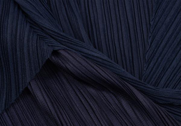 PLEATS PLEASE Mesh Pleated Layered Skirt Navy Size 2