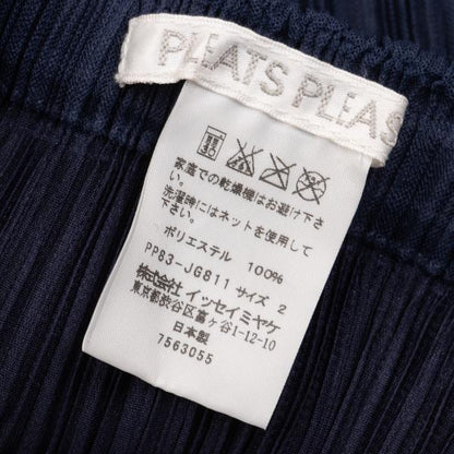 PLEATS PLEASE Mesh Pleated Layered Skirt Navy Size 2