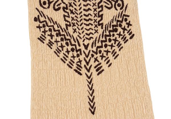 ISSEY MIYAKE Native Print Lace Pleated Dress Beige Size M