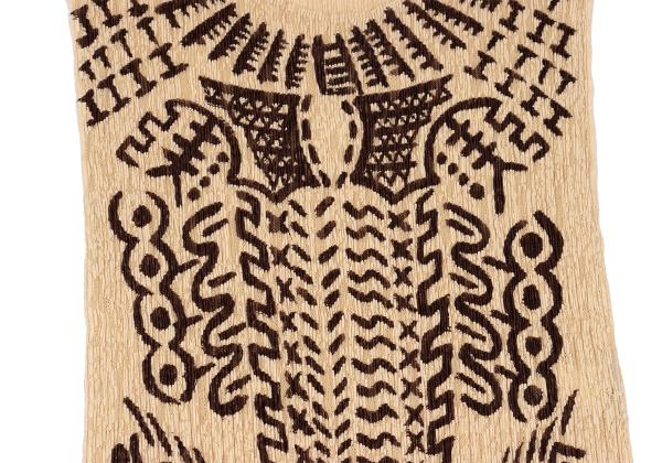 ISSEY MIYAKE Native Print Lace Pleated Dress Beige Size M