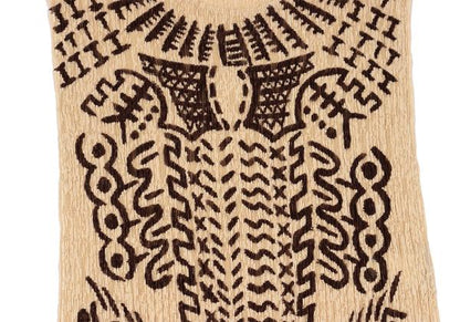 ISSEY MIYAKE Native Print Lace Pleated Dress Beige Size M