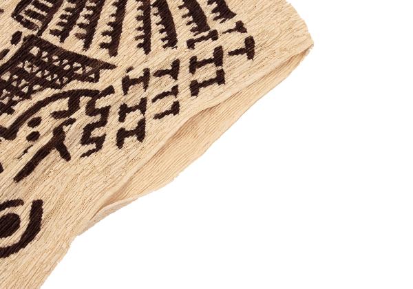 ISSEY MIYAKE Native Print Lace Pleated Dress Beige Size M