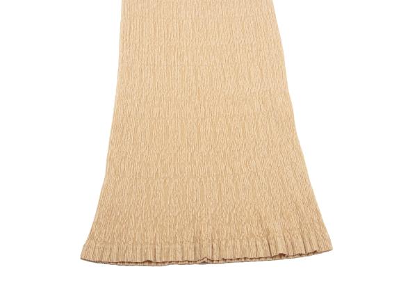 ISSEY MIYAKE Native Print Lace Pleated Dress Beige Size M