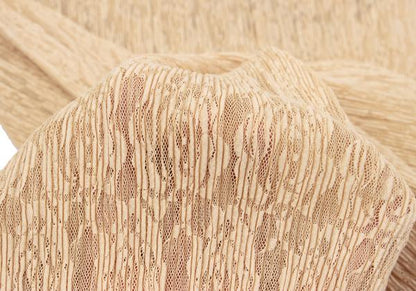 ISSEY MIYAKE Native Print Lace Pleated Dress Beige Size M