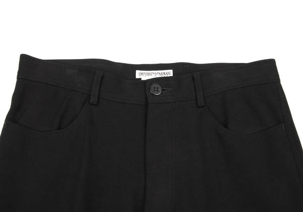 EMPORIO ARMANI Nylon Stretch Straight Pants Black Size 46