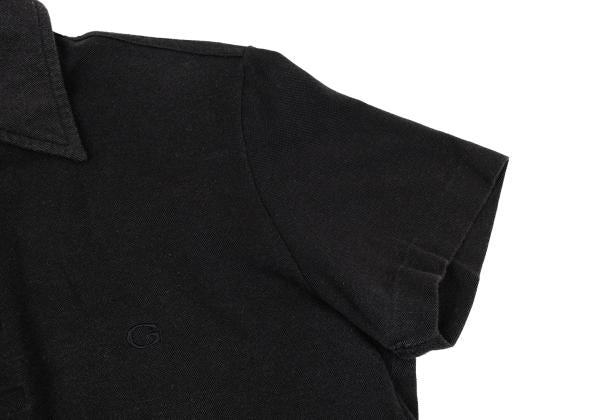 GUCCI Pique Point Embroidered Polo Shirt Navy Size S