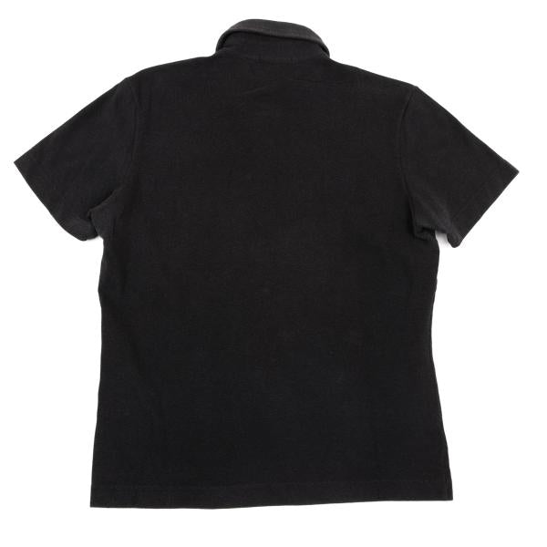 GUCCI Pique Point Embroidered Polo Shirt Navy Size S