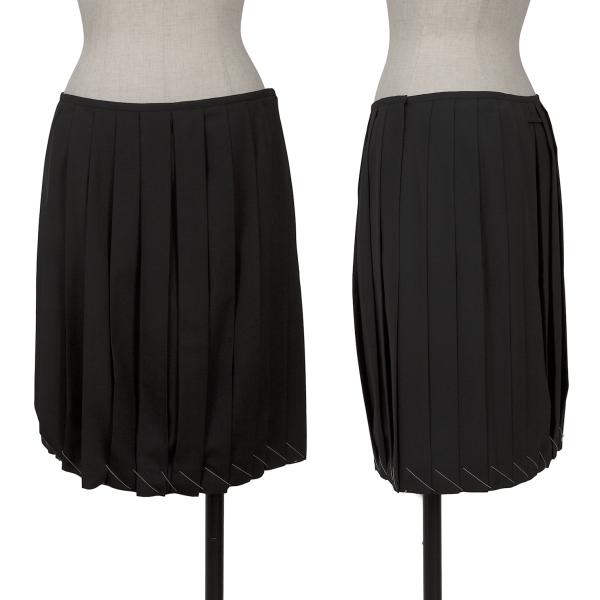 Jean Paul GAULTIER FEMME Wool Pleated Skirt Black Size 40