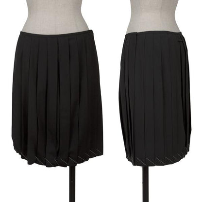 Jean Paul GAULTIER FEMME Wool Pleated Skirt Black Size 40