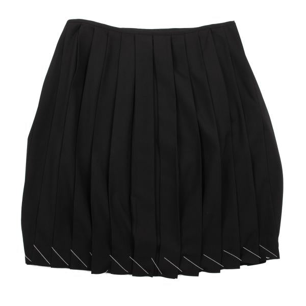 Jean Paul GAULTIER FEMME Wool Pleated Skirt Black Size 40
