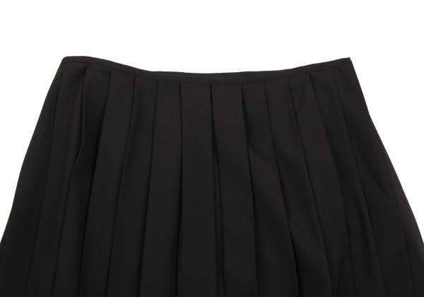 Jean Paul GAULTIER FEMME Wool Pleated Skirt Black Size 40