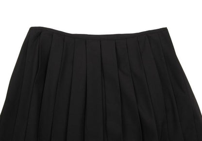 Jean Paul GAULTIER FEMME Wool Pleated Skirt Black Size 40