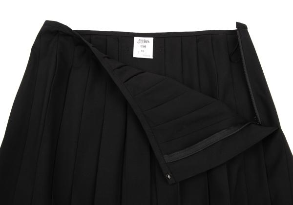Jean Paul GAULTIER FEMME Wool Pleated Skirt Black Size 40