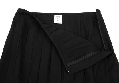 Jean Paul GAULTIER FEMME Wool Pleated Skirt Black Size 40