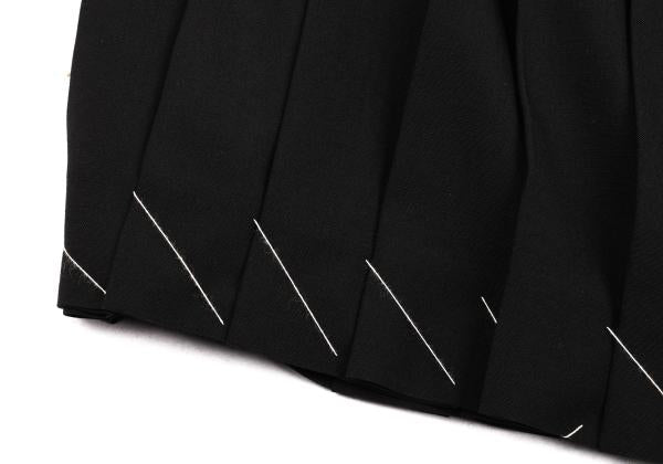 Jean Paul GAULTIER FEMME Wool Pleated Skirt Black Size 40