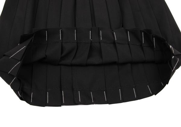 Jean Paul GAULTIER FEMME Wool Pleated Skirt Black Size 40